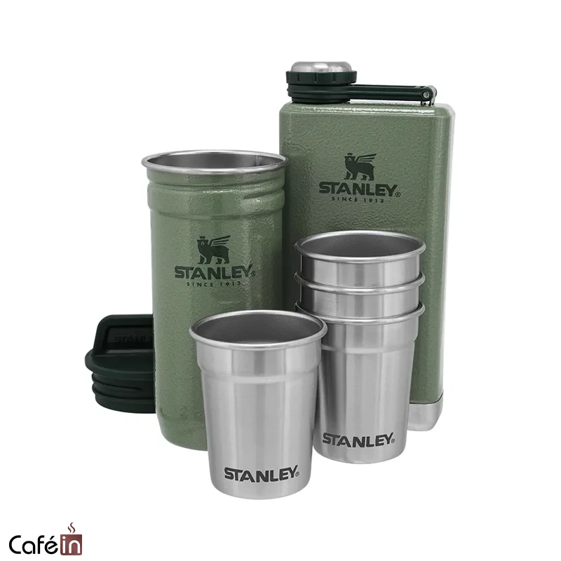 ست شات و قمقمه استنلی مدل Pre-Party Shot Glass + Flask شات و قمقمه استنلی مدل Pre Party Shot Glass Flask
