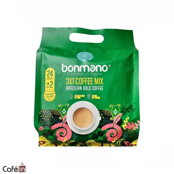 کافی میکس بن مانو 3 در 1 قهوه گلد برزیل ۲۴ عددی + ۲ ساشه