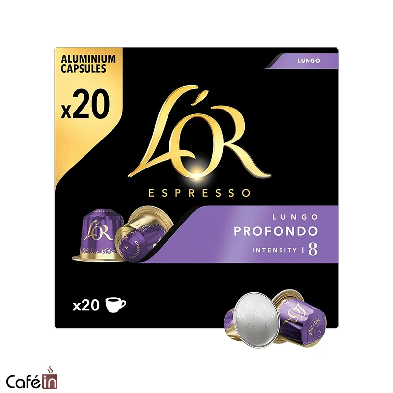 کپسول لور 20 تایی پروفندو PROFONDO LOR 8 کپسول قهوه لور پروفندو L’or Profondo بسته 20 عددی
